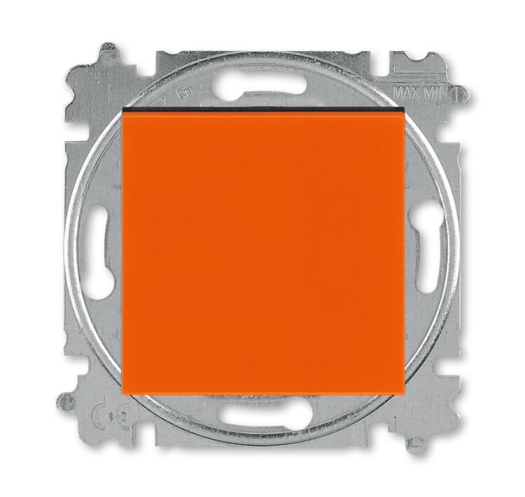 Выключатель кнопочный 1-кл. оранжевый / дымчатый чёрный LEVIT