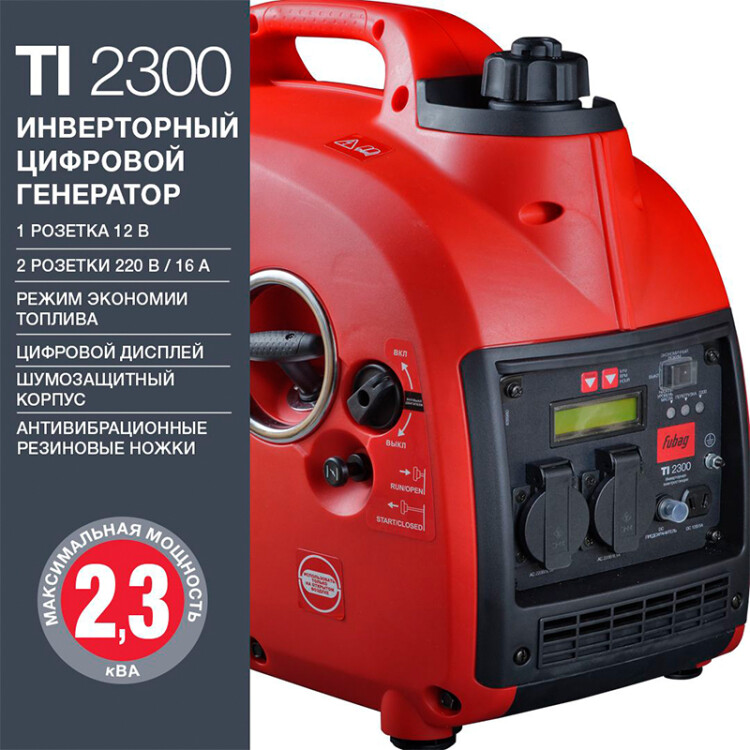 Бензогенератор инверторный  2,0 кВт (макс. мощ) ручн. зап. TI 2300
