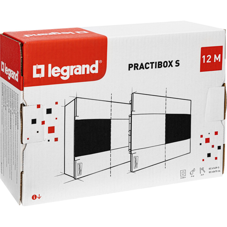 Бокс пластиковый PRACTIBOX S встр. 1X12 дымч. дверь Legrand