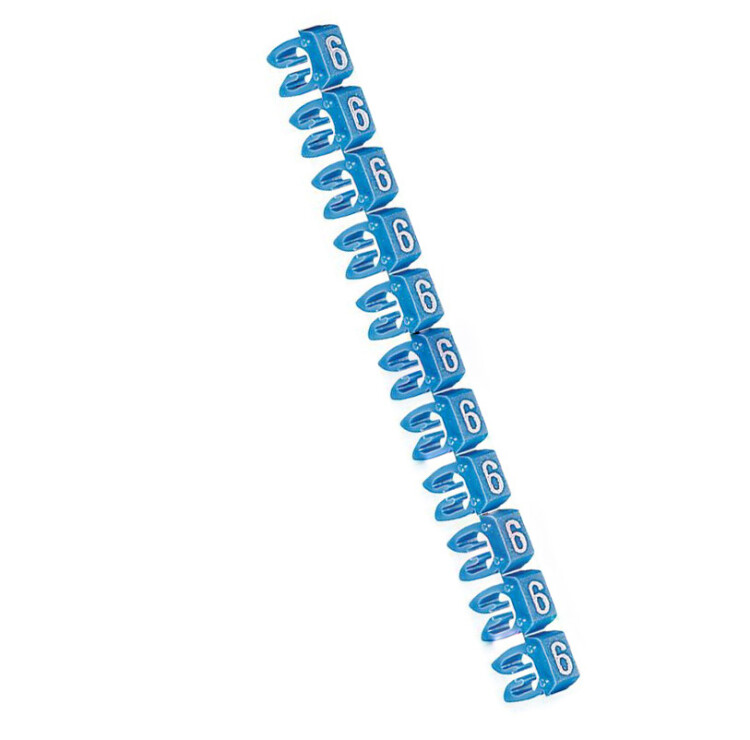 Маркер для провода 1.5-2,5 мм.кв. CAB3 Legrand - "6" синий