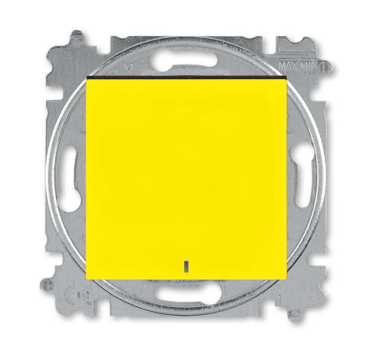 Выключатель 1-кл. с подсветкой жёлтый / дымчатый чёрный LEVIT