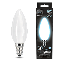 Лампа светодиод. (LED) Свеча Е14 филамент.  5Вт 450лм 4100К 230В опал Gauss-Лампы светодиодные - купить по низкой цене в интернет-магазине, характеристики, отзывы | АВС-электро