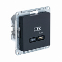 Розетка USB-C 65W высокоскор.заряд. QC, PD, карбон  ATLAS DESIGN-USB-розетки (зарядные устройства) - купить по низкой цене в интернет-магазине, характеристики, отзывы | АВС-электро