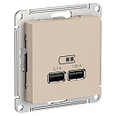 Розетка USB-A+A, 5В/2,1 А, 2х5В/1,05 А, песочный ATLAS DESIGN-USB-розетки (зарядные устройства) - купить по низкой цене в интернет-магазине, характеристики, отзывы | АВС-электро