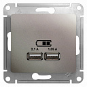 GLOSSA USB РОЗЕТКА, 5В/2100мА, 2х5В/1050мА, механизм, ПЛАТИНА-USB-розетки (зарядные устройства) - купить по низкой цене в интернет-магазине, характеристики, отзывы | АВС-электро